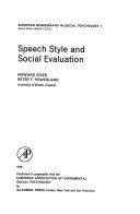 Speech style and social evaluation /