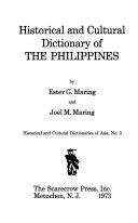 Historical and cultural dictionary of the Philippines,