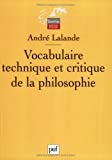 Vocabulaire technique et critique de la philosophie /