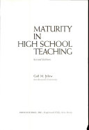 Maturity in high school teaching /