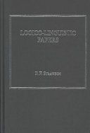 Logico-linguistic papers /