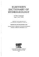 Elsevier's dictionary of environmental hydrogeology : in English, French and German /
