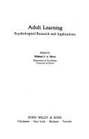 Adult learning. Psychological research and applications /