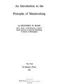 An introduction to the principles of metalworking /