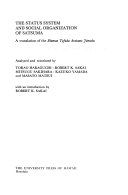 The Status system and social organization of Satsuma : a translation of the Shūmon tefuda aratame jōmoku /