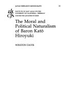 The moral and political naturalism of Baron Katō Hiroyuki /