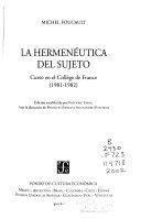 L'herméneutique du sujet : cours au Collège de France, 1981-1982 /